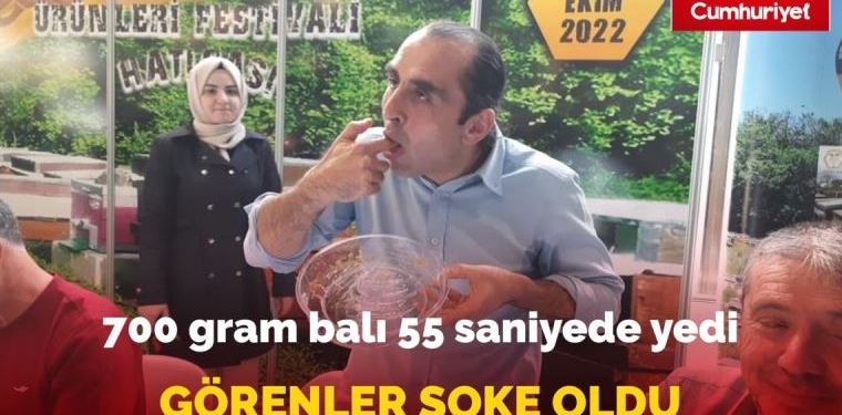 700 gram balı 55 saniyede yedi